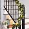 Spring Artificial Lemon Garland for Mantle with Lights, 6FT Summer Fake Fruit Garland Decoration for Stairs, Thin Faux Floral Greenery Vine for Table Centrepiece Farmhouse Home Decor